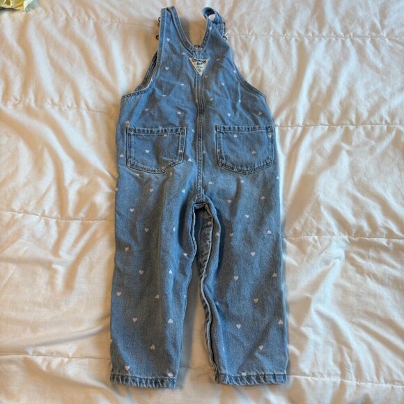 Oshkosh Denim Heart Overalls Valentines 24 months - Picture 7 of 9